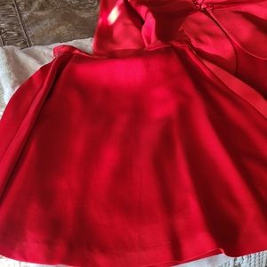 Satin suite with flare skirt  Kathryn dianos